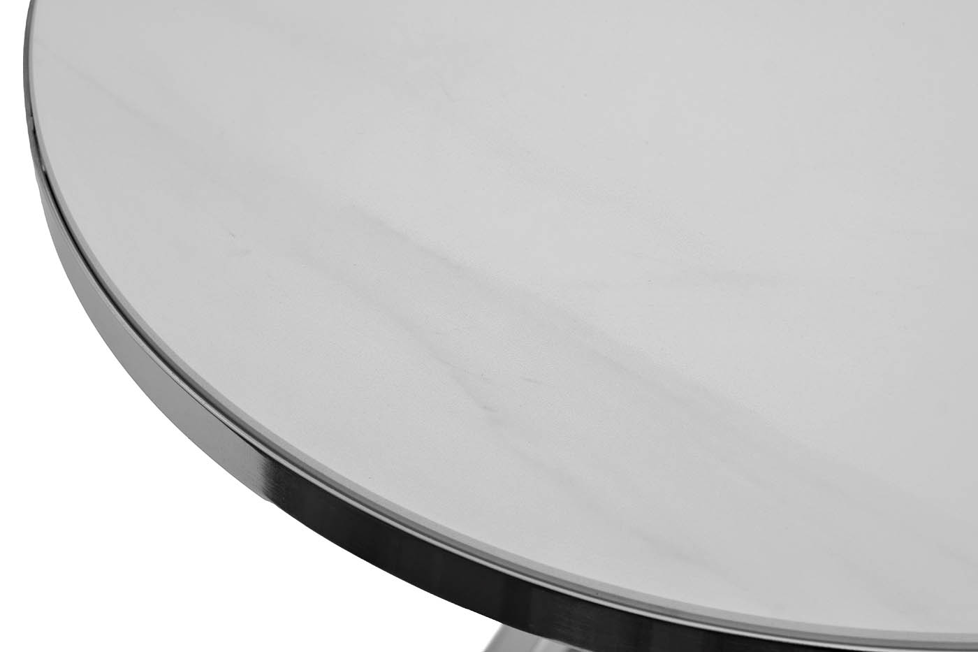 2KF111037-S Стол журнальный с мраморной столешницей d50*62см, цвет опоры серебро_s2 2