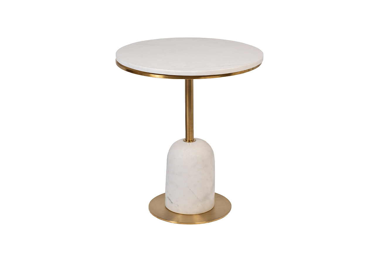 76AR-07000 Стол журнальный мрамор белый d50*58см_s2 1