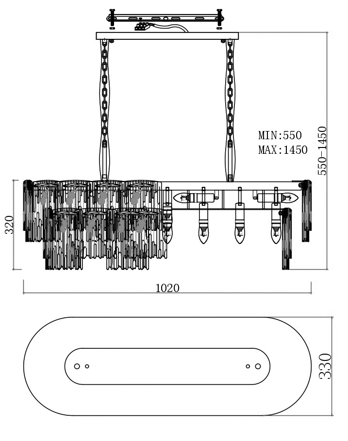 164FA-33125 Люстра подвесная прямоуг.102см_s2 3