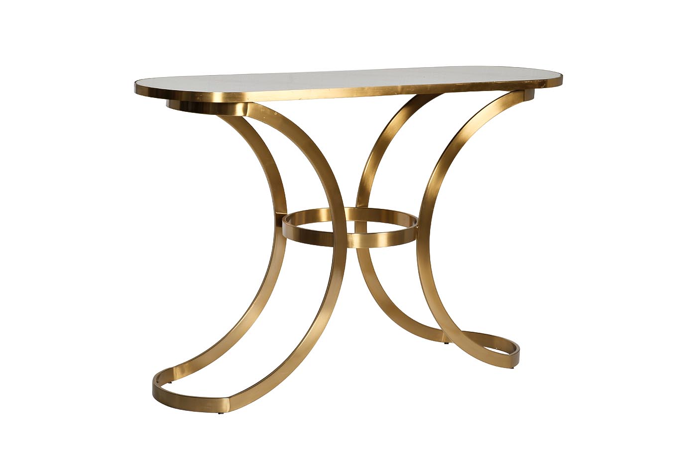 19-OA-6431 Консоль со стекл. столешницей под мрамор 129*40*85см_s2 2