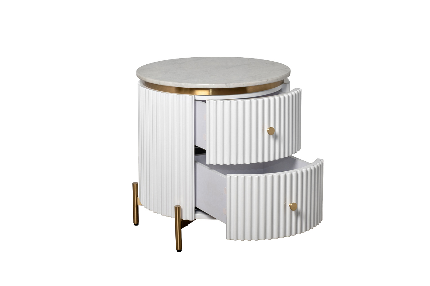 77IP-GD009-TUMB/1 Тумбочка 2 ящика с мраморной столешницей d51*55см_s2 3