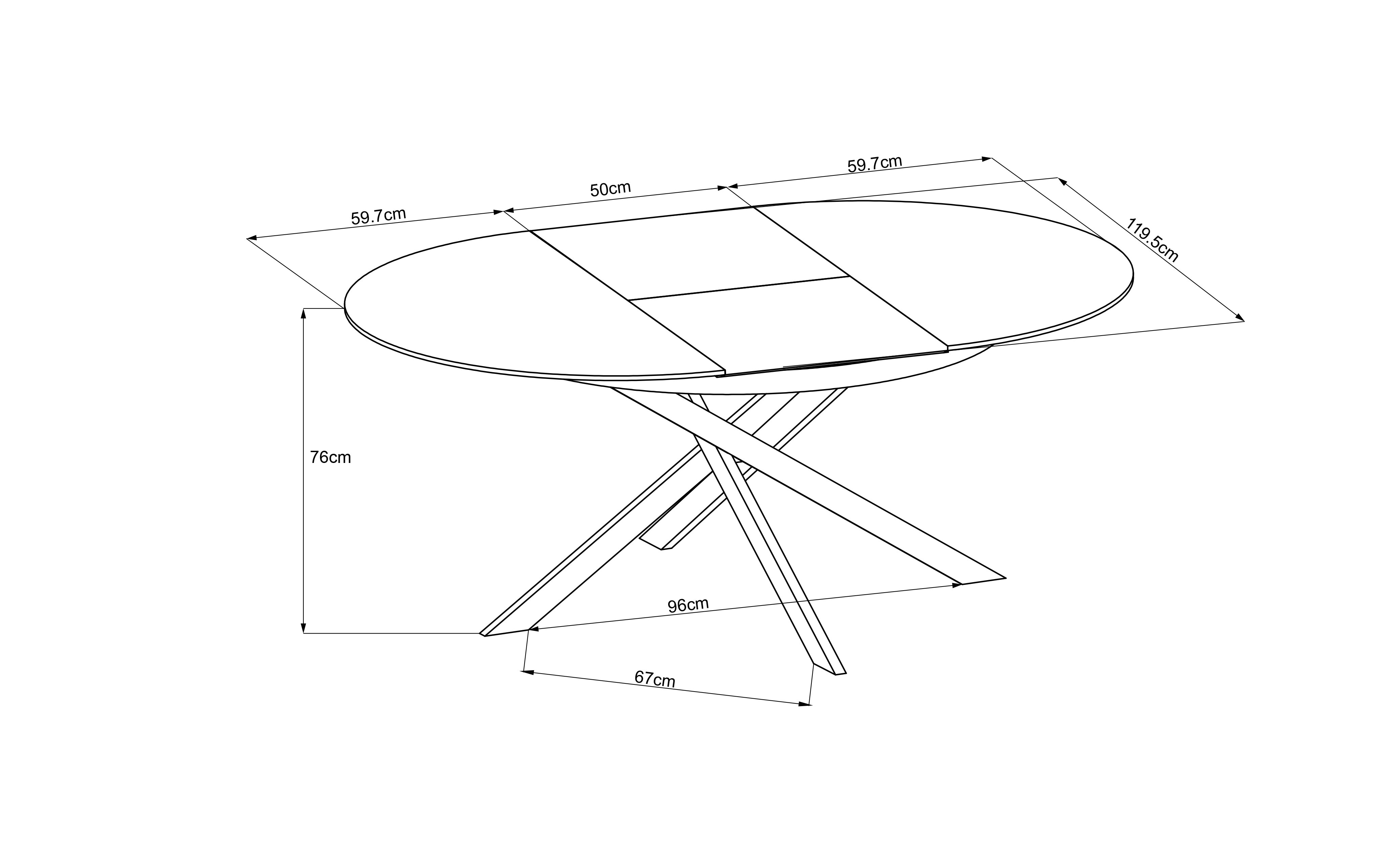 83MC-1907DT WH Стол обед.круг раскл.керам.бел. 170(120)*120*76см_s2 9