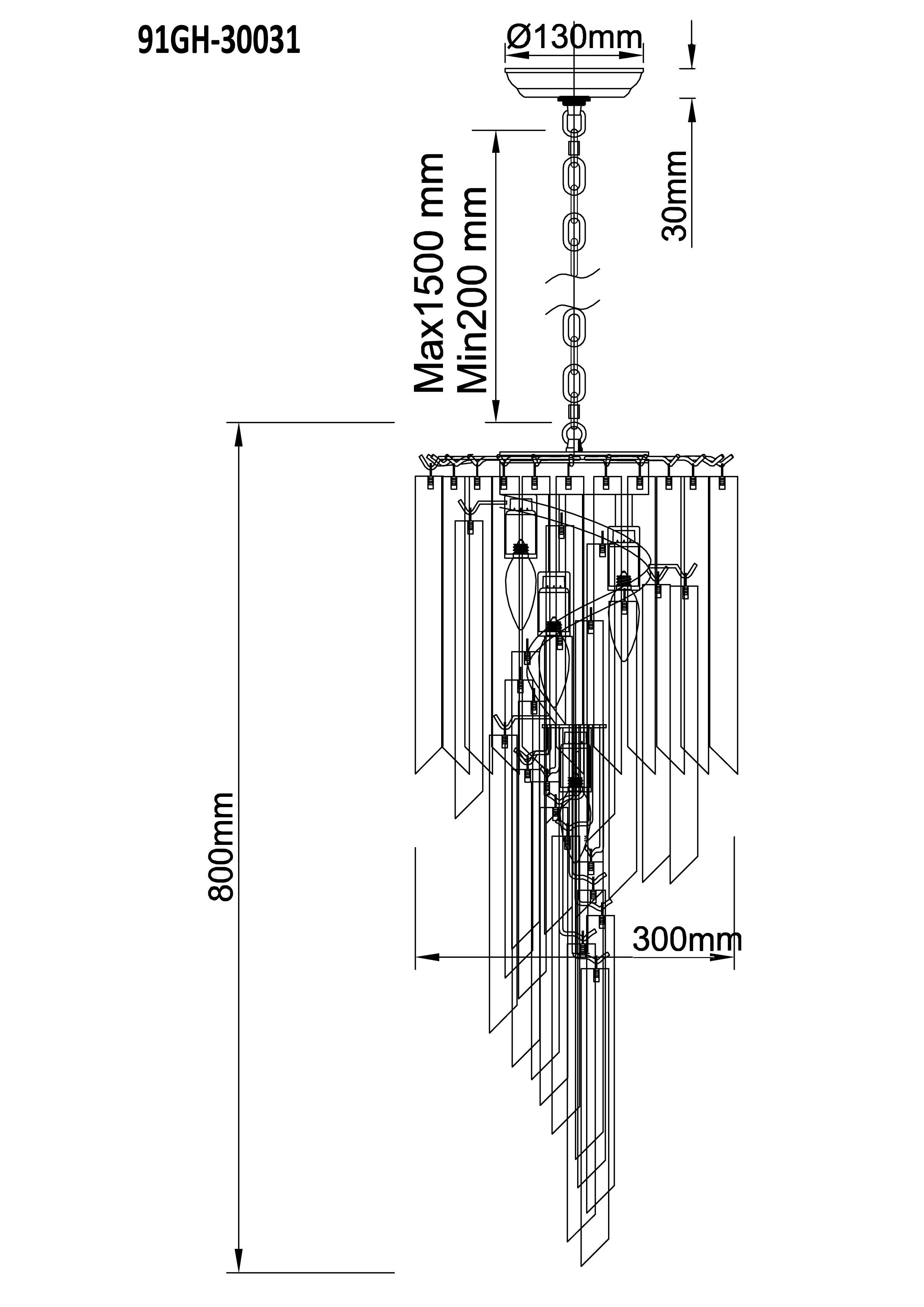 91GH-30031 Люстра потолочная, хром d.30см h.80см_s2 4