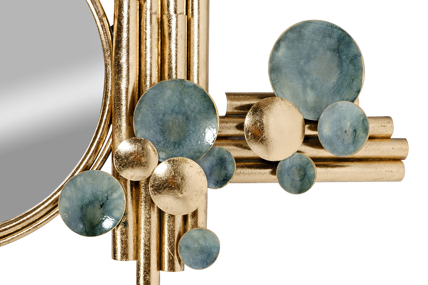 37SM-2154 Зеркало декоративное c панно 89.5*50.8*8.9;d37см_s2 2