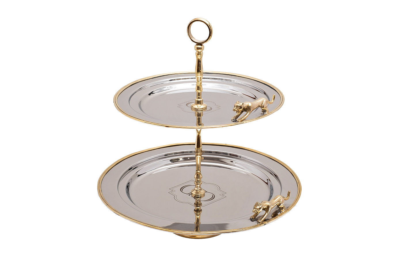 95IM-16529 Подставка для закусок «Леопарды» нерж.сталь 32*32*34см_s2 1