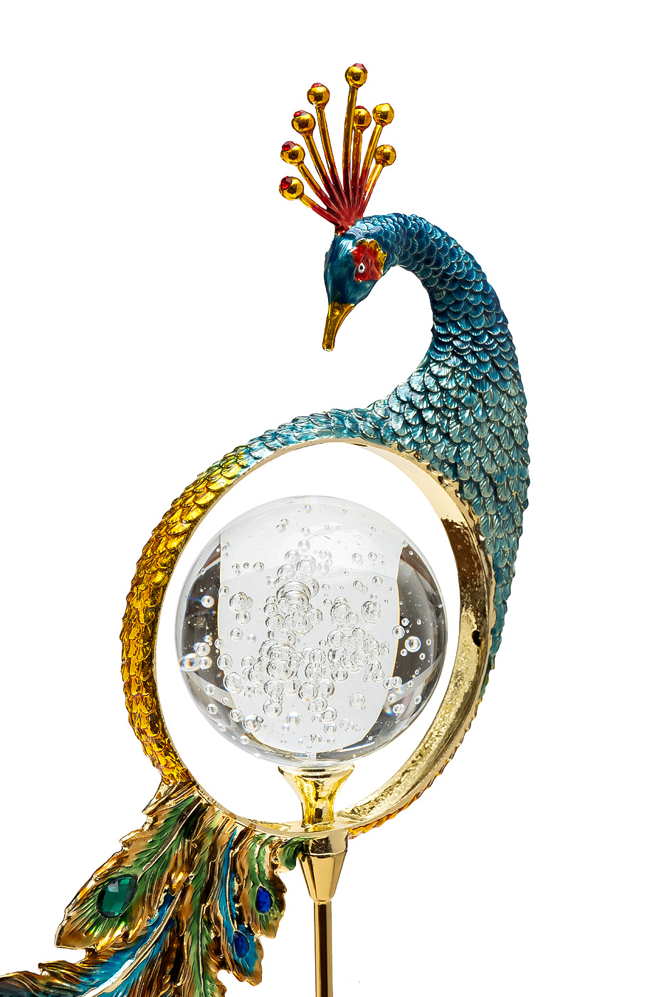 55RD6901 Статуэтка  «Жар-птица» золотисто-зеленая 20*10*54см_s2 2