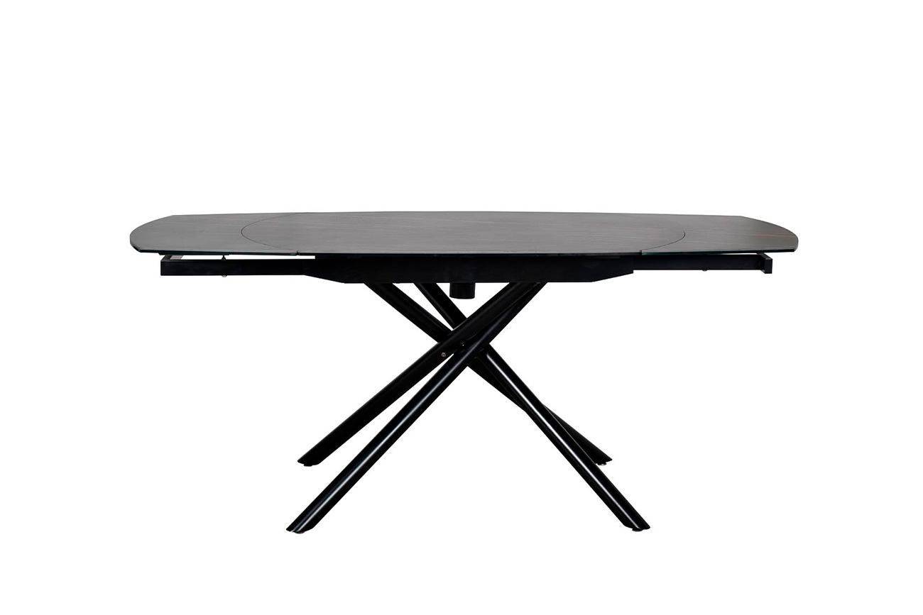 83MC-1957DT BL Стол обеденный раскл.керам.чёрный 178(120)*89*77_s2 1