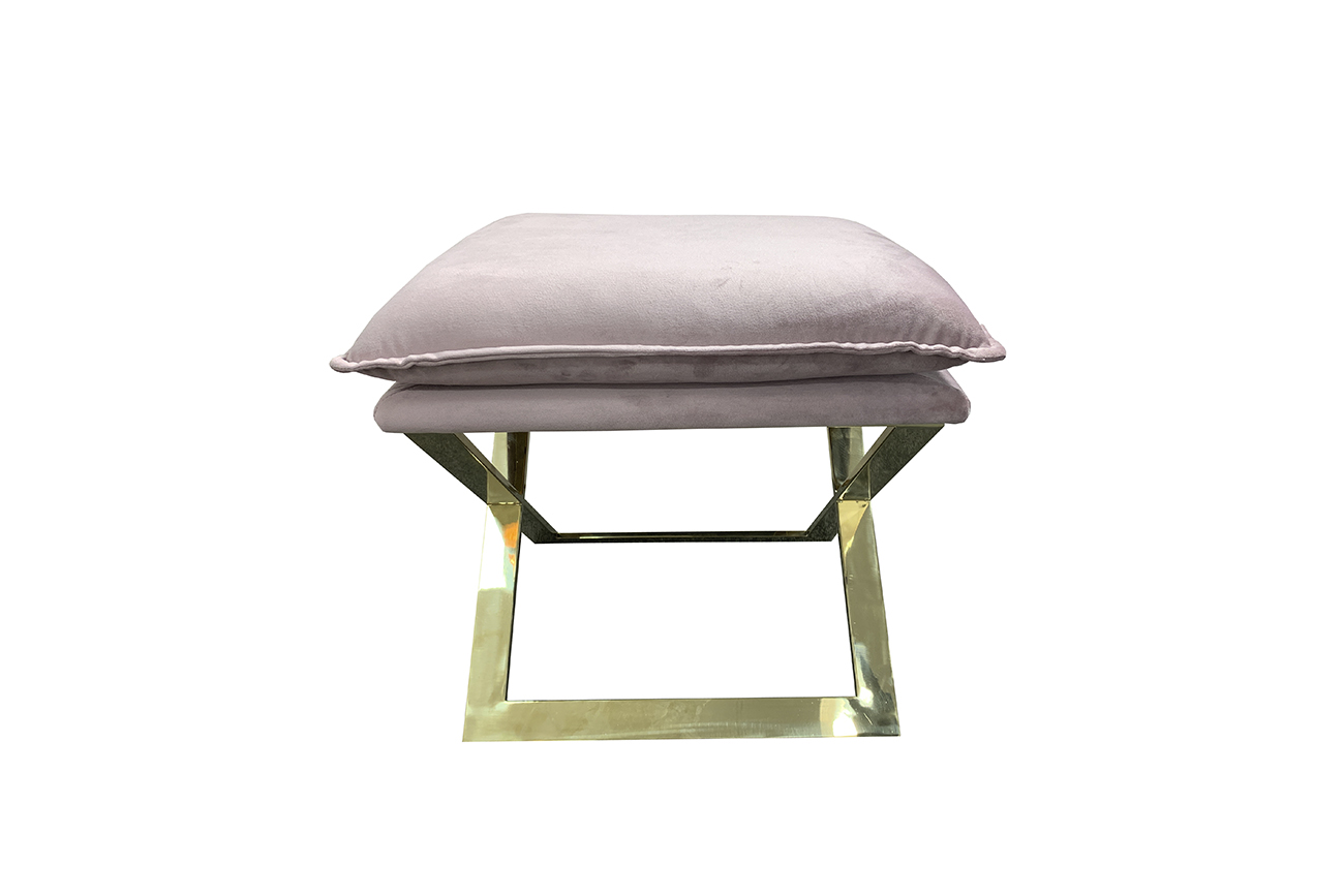 N-OT-188 PI GO Банкетка велюр розовый/золото 47*45*46см_s2 1