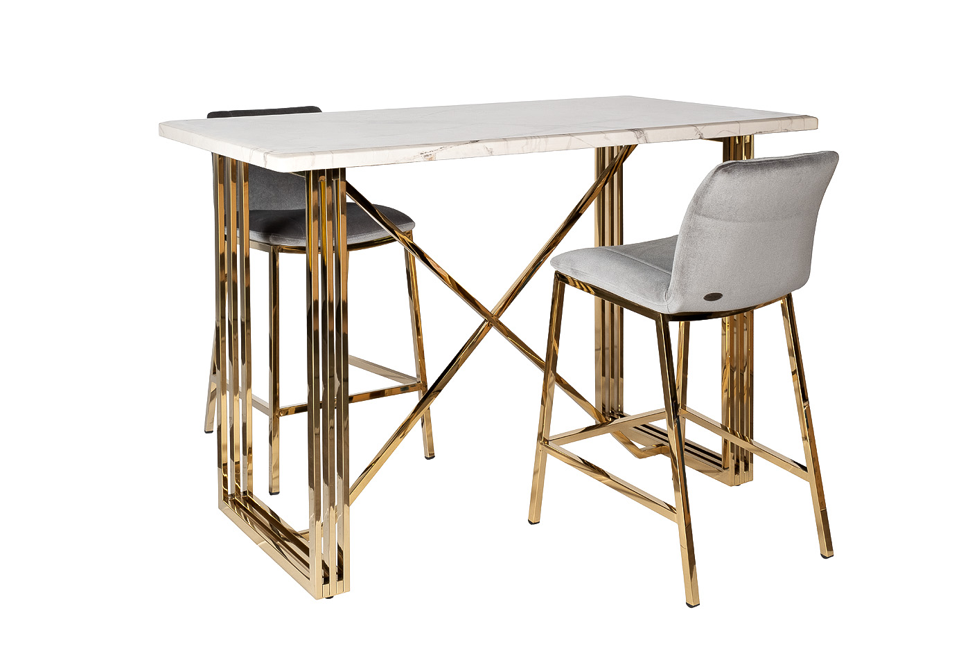 30C-DX-2091 GRE Стул барный велюр серый 42*53*88см_s2 7