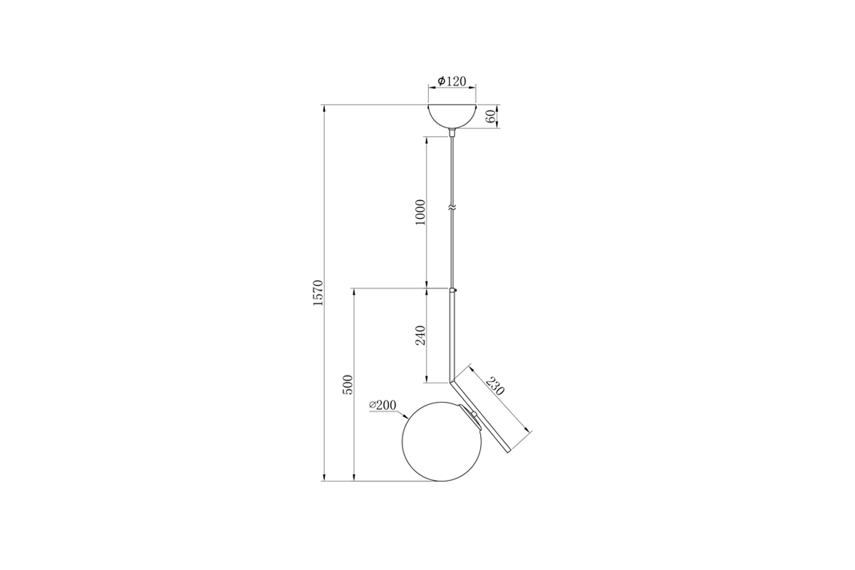K2GP-825BR-S Светильник потолочный d20*48см_s2 3