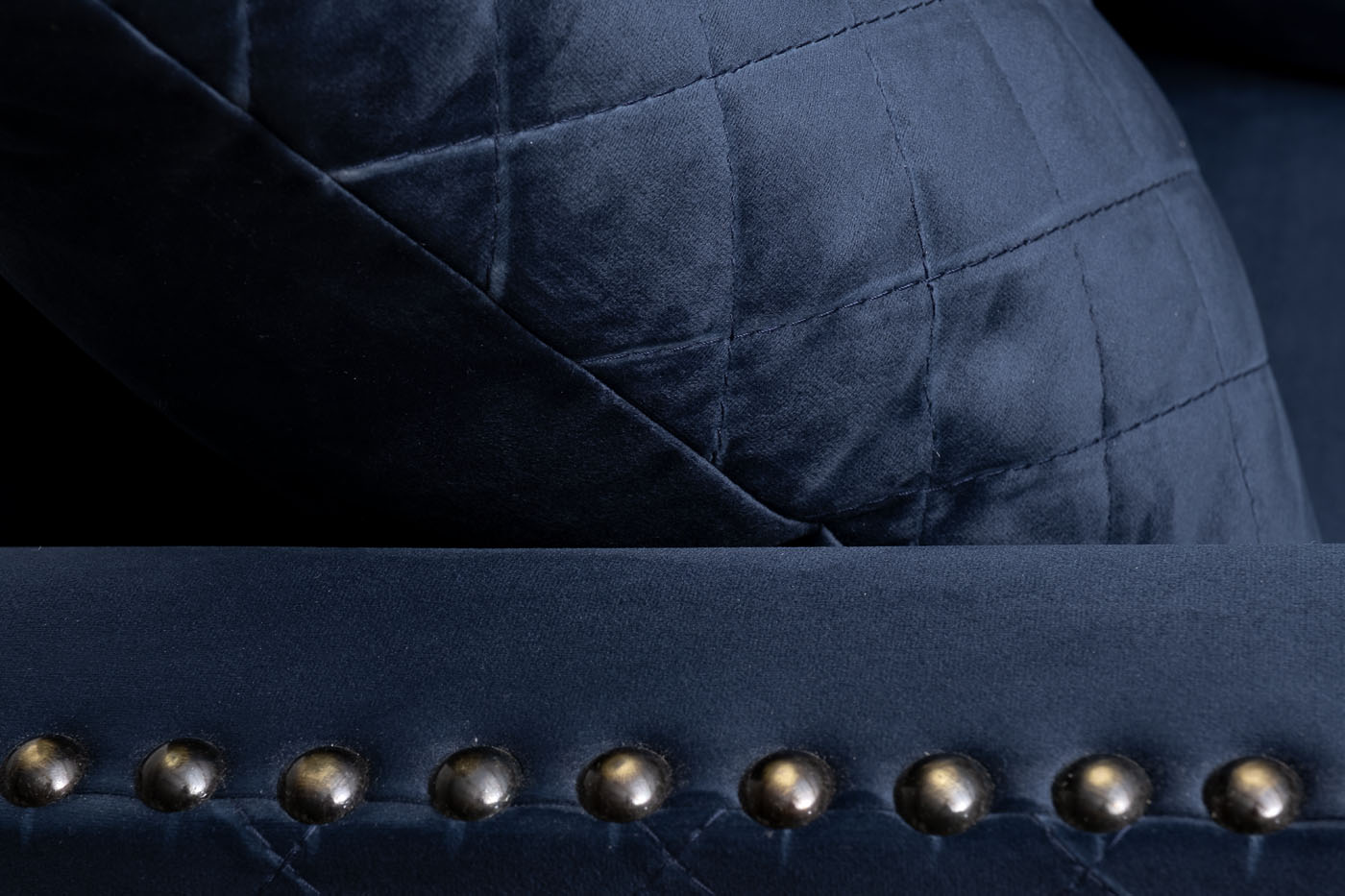 Диван Sorrento 220 трехмест., велюр т.синий Colt034 220*101*88см_s2 5