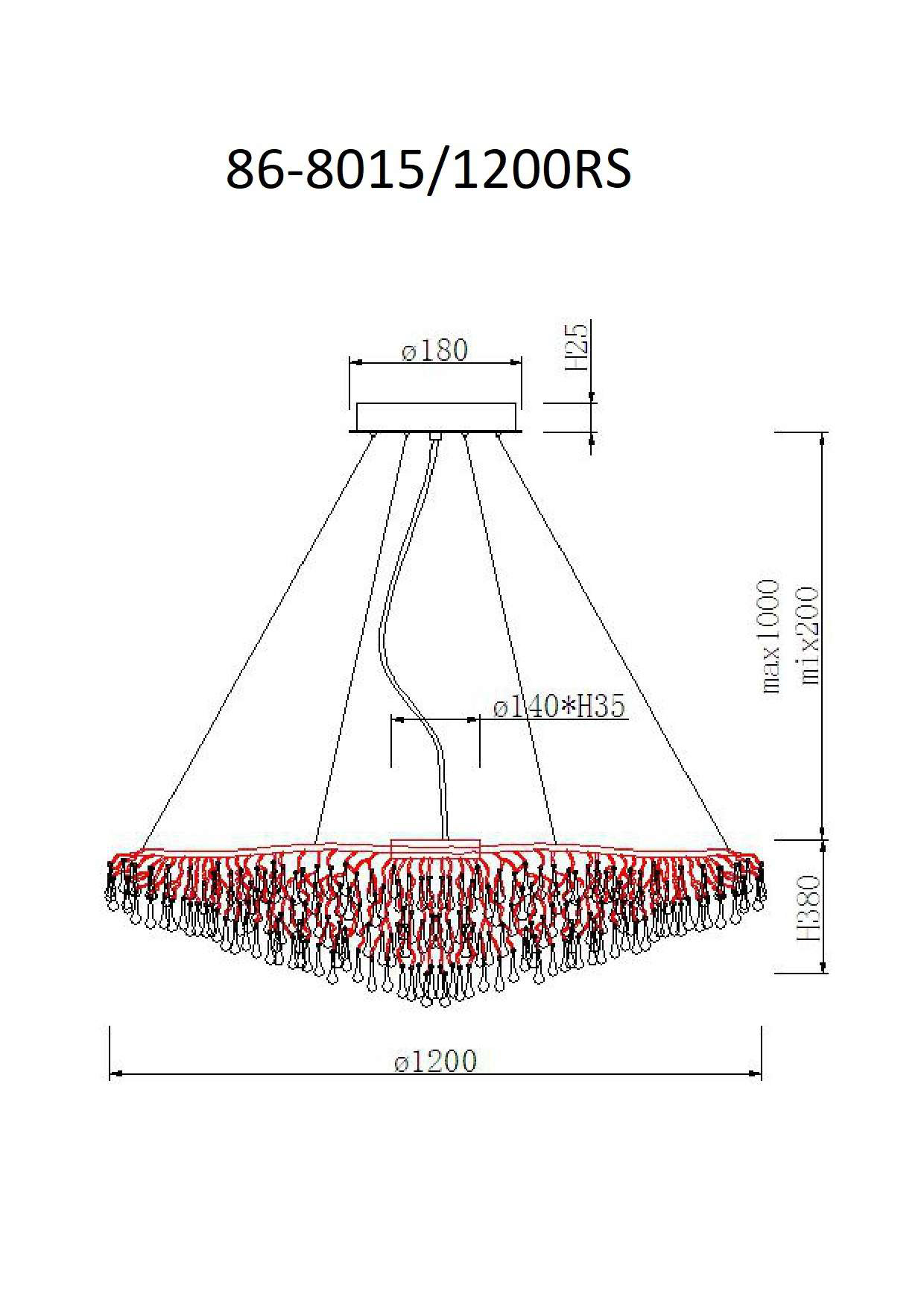 86-8015/1200RS Люстра круглая d.120*h.38см, хром_s2 2