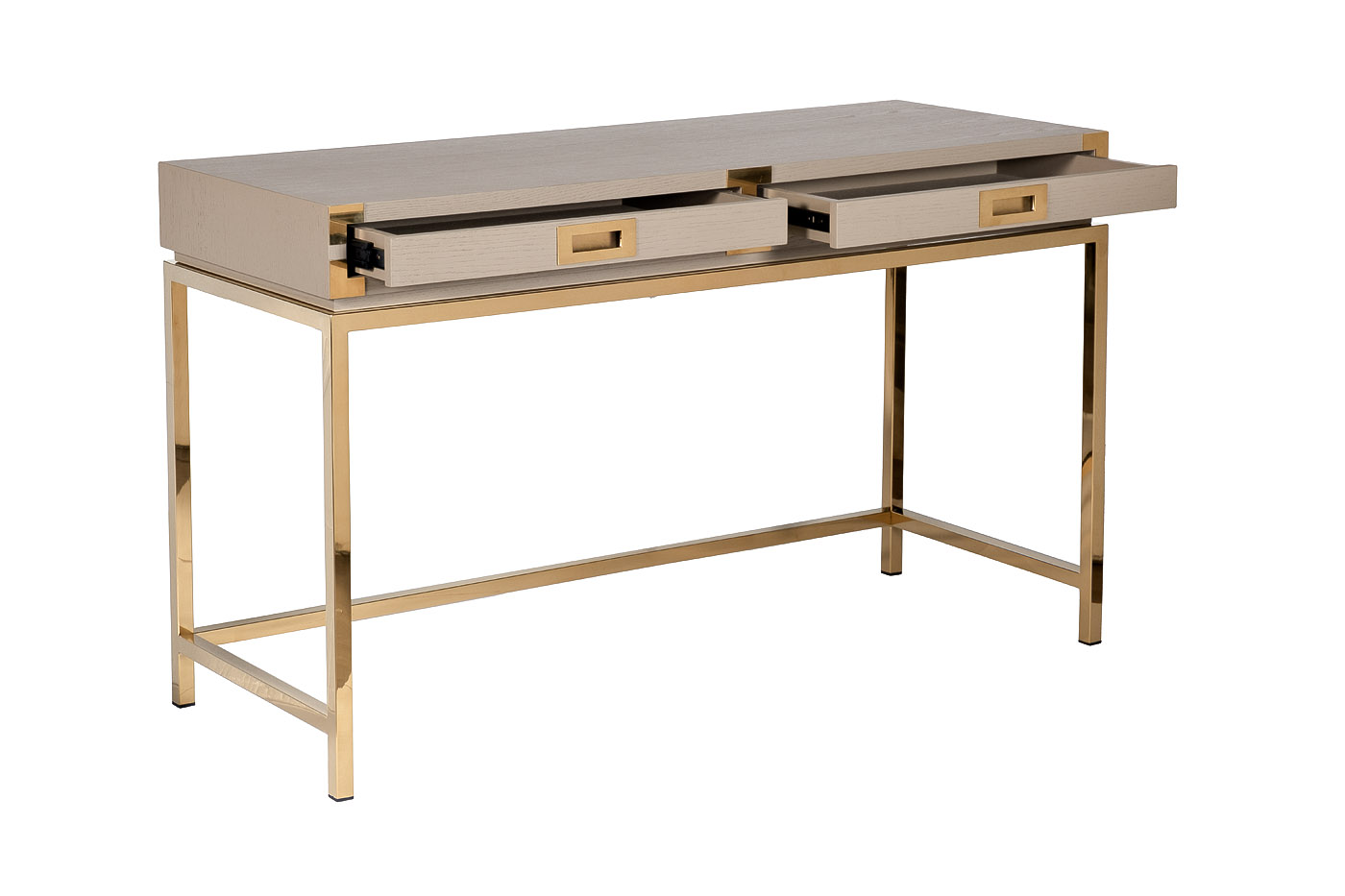 46AS-D4084-TP Стол письменный светлый шпон/золото 130*50*78см_s2 3