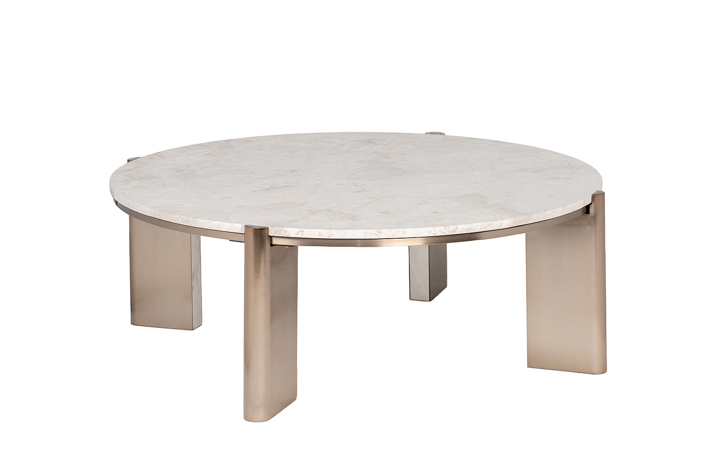 57EL-10082 Стол журнальный натур.белый мрамор Касс Белый (Cass White) d 105*37см_s2 1