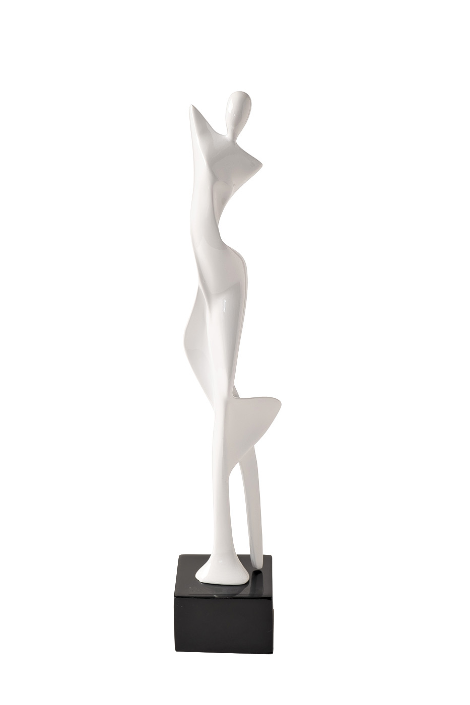 D3506-WH Статуэтка «Девушка. Абстракция-2» белая 6*6*35 см_s2 1