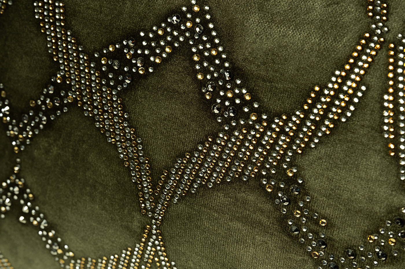 70SW-20402 Подушка с бисером «Арабески» зеленая 30*50см_s2 2