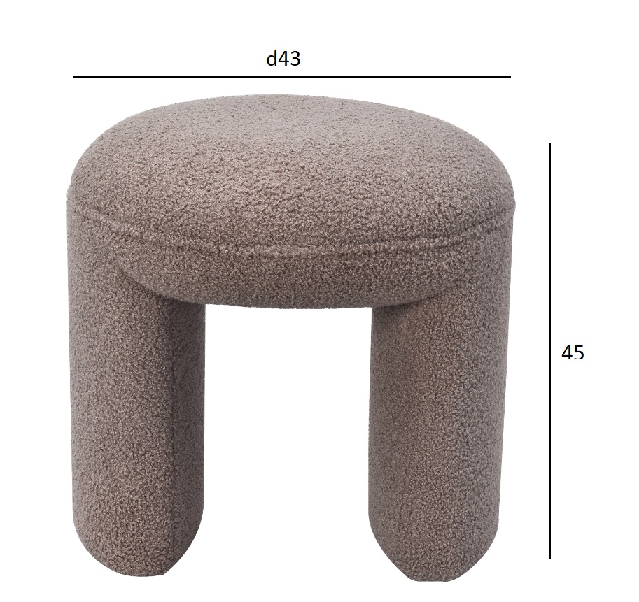 N-55800 Пуф ТЕДДИ (TEDDY) серый d43*45см_s2 4