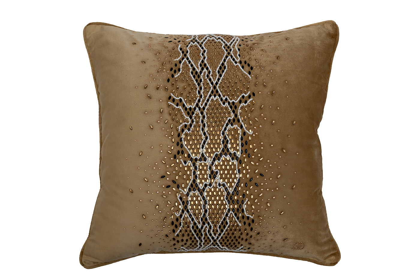 70SW-38072 Подушка со стразами «Питон» золотая 45*45_s2 1