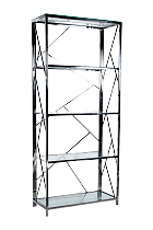 Стеллаж с прозрачным стеклом (хром)