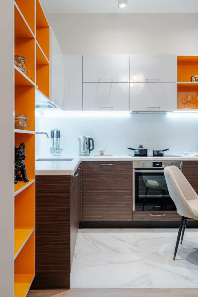 Белый и коричневый в интерьере фото 1