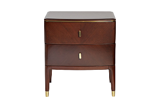 Тумбочка с 2мя ящиками темный шпон