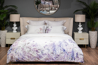 130HB-00071 Комплект постельного белья сатин принт Фиори,сиренево-белый,200*220- 1шт,50*70 -2шт_s2