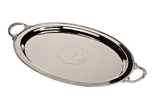 95IM-6024 Поднос овальный Garda Decor нерж.сталь 50*36см_s2