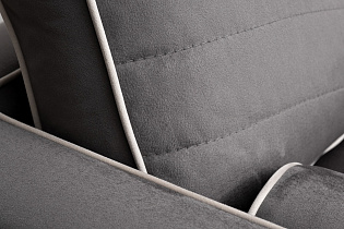 Диван Мадрид Память(Madrid Memory) с кантом трехм. без мех.,велюр серый Colt1003+Colt030_s2