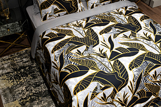 130HB-00002 Пододеяльник Тропики принт 215*150 золото/серый_s2