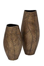 ZS2104-15 Кашпо коричневое с золотом d22*40см_s2