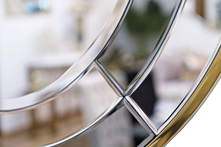 KFG091 Зеркало в двухцветной зеркальной раме/золото d91см_s2