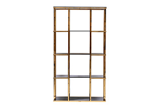 46AS-SH1537-GOLD Стеллаж золотистый/темн.ст. 100*40*180см_s2