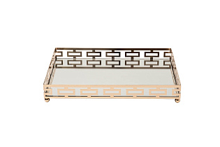 2K389163-G Поднос декоративный зеркальное основание, цвет золото 40*30*5см_s2