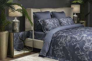 144HF-10412 Пододеяльник принт тенсель Магнолия cиний 220*200_s2