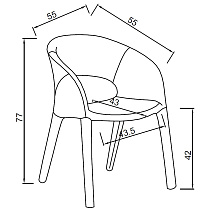 160KD-80200 Стул обеденный экокожа бежевый 55*55*77см_s2