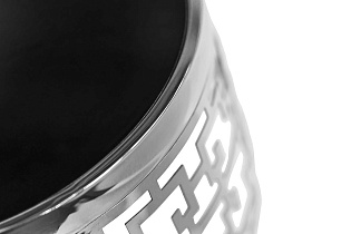 13RXFS5080M-SILVER Стол журнальный стекло черн./серебро d35*50см_s2