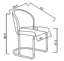 160KD-80070 Стул обеденный, экокожа кремовый/терракота 63*54*83см_s2