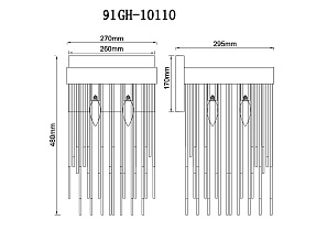 91GH-10110 Бра, латунь  27*29,5*h.48см_s2