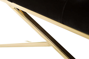 GY-BEN7835GOLD-BL Банкетка велюр черный/золото 110*42*46см_s2