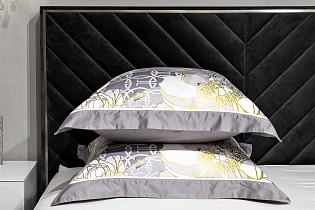 130HB-00029 Комплект наволочек сатин принт Пионы серый  70*70(2шт)_s2