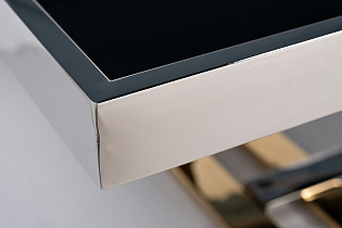 47ED-20910 Стол журнальный черн.стекло/хром+золото 120*60*40см_s2