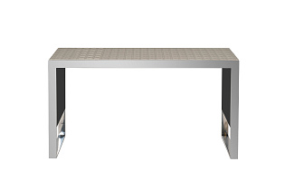 58DB-CST19323B Консоль кремовая экокожа/темный хром 20*40*64см_s2