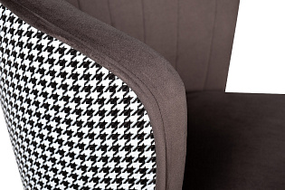 30C-309W SER Cтул барный велюр серо-коричневый 54*54*106см с ч/б спинкой_s2