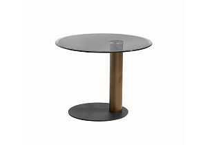 76AR-24200 Стол журнальный темное стекло d55*43см_s2