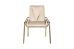 30C-DR-20013C CR Стул велюр кремовый 63*65*85см с V-декором_s2