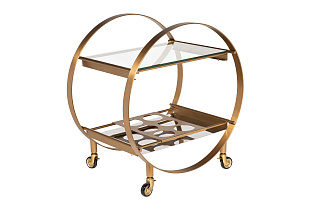 58DB-23085 Стол-тележка сервировочн ст.прозр/латунь 70*48*76_s2