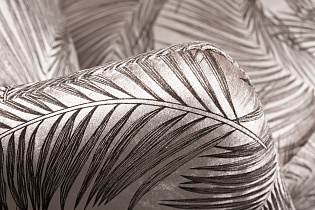 Кресло Верона(Verona) вращающееся,вельвет принт листья Valdes110-BEG/бронза 70*77*80см_s2