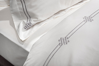 175SMR-17503 Комплект постельного белья с вышивкой Арктик, серый, Семейный (145*210-2шт)_s2