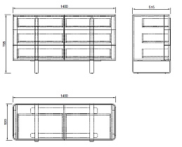 77IP-20861 Комод светлый с металл. каркасом 140*50*85см_s2