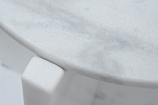 46AS-5718 Стол журнальный белый мраморный d45*55см_s2